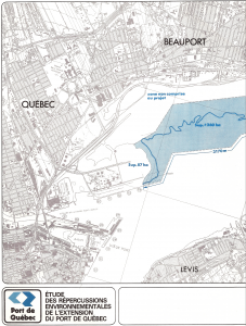 Pluram - Étude répercussions environnementales extension port de Québec - Schéma extension Beauport - Moitié gauche - 1981-11